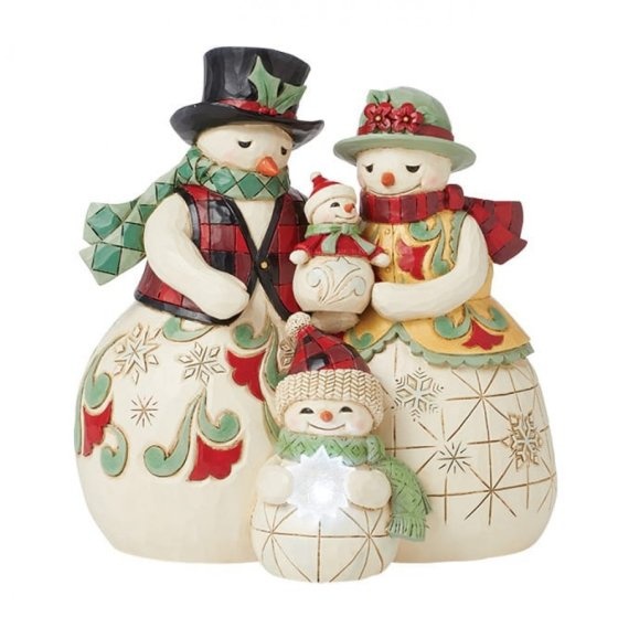 Jim Shore Highland Glen Snowmen Family - verlicht