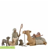 Herder met dieren van de kerststal
