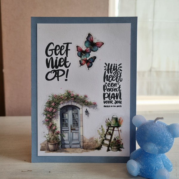 Wenskaart - Geef niet op! Hij heeft een perfect plan voor jou