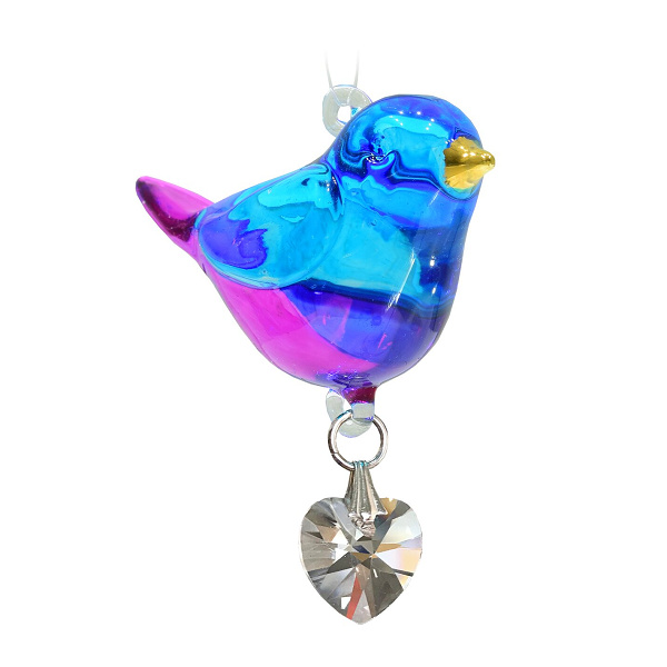 Suncatcher glazen vogel (keuze uit verschillende kleuren)