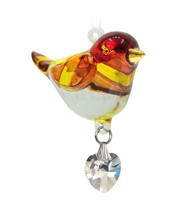 Suncatcher glazen vogel (keuze uit verschillende kleuren)