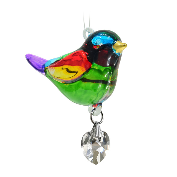 Suncatcher glazen vogel (keuze uit verschillende kleuren)