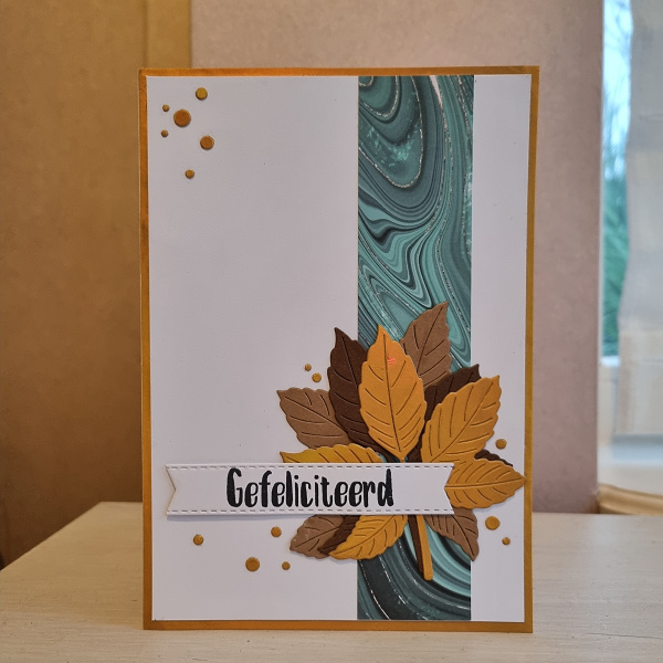 Wenskaart - Gefeliciteerd (bladeren)