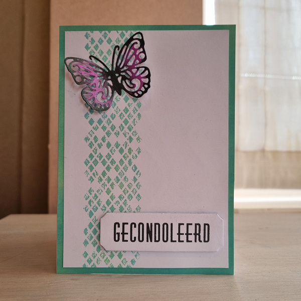 Wenskaart - Gecondoleerd (vlinder)
