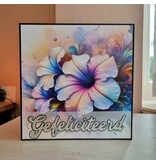 Wenskaart - Gefeliciteerd (grote bloem)