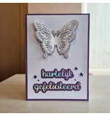 Wenskaart vlinder - gefeliciteerd