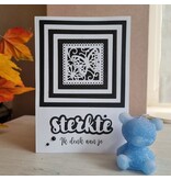 Wenskaart - Sterkte, ik denk aan je (zwart wit)