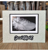 Wenskaart - witte veer (gecondoleerd)