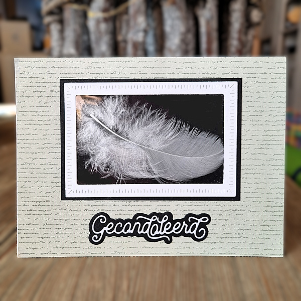 Wenskaart - witte veer (gecondoleerd)