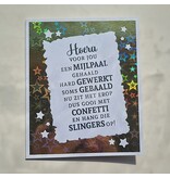 Wenskaart -  Hoera (bewegende sterretjes)