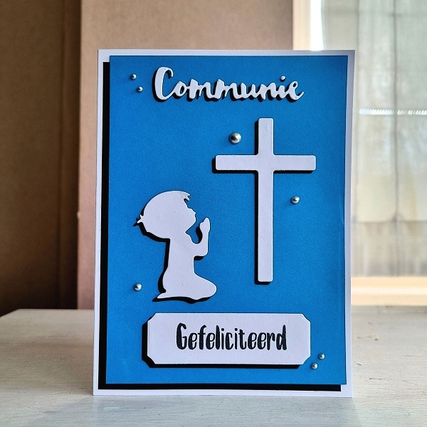 Wenskaart - Communie, gefeliciteerd (jongen)