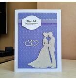 Wenskaart -Voor het bruidspaar (paars zilver)