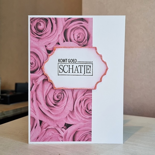 Wenskaart - Komt goed.... schatje! (rozen)