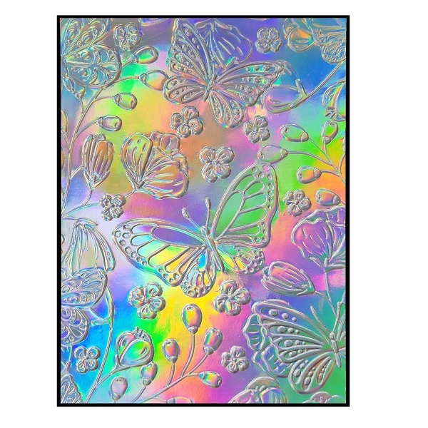 Wenskaart - Vlinder relief (holografisch)