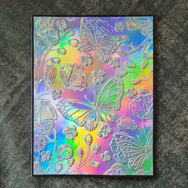 Wenskaart - Vlinder relief (holografisch)