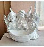 Beeld schaal met 3 engelen