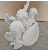 Beeld schaal met 3 engelen