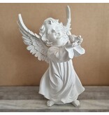Beeld engel met vogel in hand  (33 cm!)
