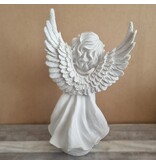 Beeld engel met vogel in hand  (33 cm!)