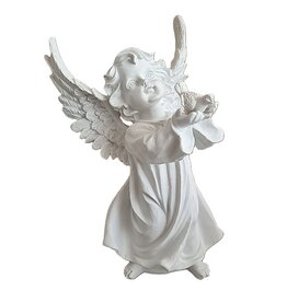 Beeld engel met vogel (33 cm!)