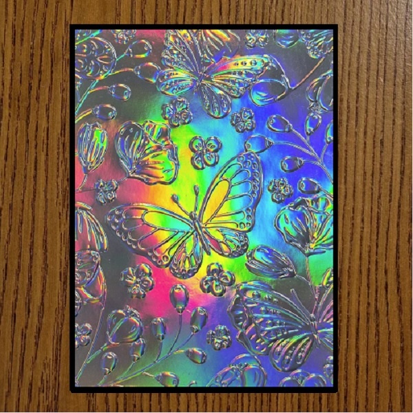 Wenskaart - Vlinder relief (holografisch)