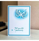 Wenskaart -  Met oprechte deelneming (turqoise)