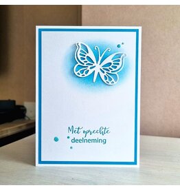 Kaart -  Met oprechte deelneming (turqoise)