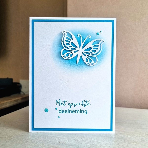 Wenskaart -  Met oprechte deelneming (turqoise)