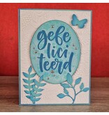 Wenskaart - Gefeliciteerd (turqoise)