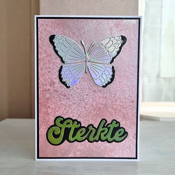 Wenskaart -  Sterkte met vlinder