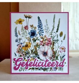 Kaart - Gefeliciteerd (bloemenveld)