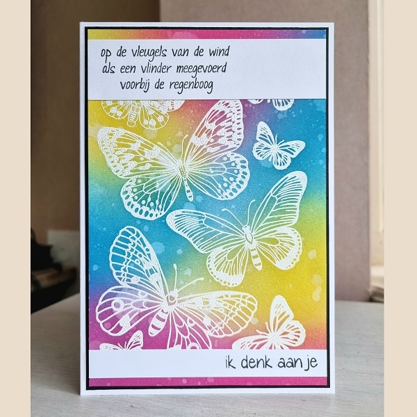 Wenskaart - vlinders (voorbij de regenboog)