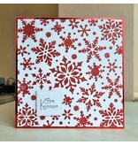 Kerstkaart - Fijne Kerstdagen (rode glittersterren)