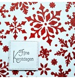 Kerstkaart - Fijne Kerstdagen (rode glittersterren)