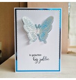 Wenskaart vlinder - in gedachten bij jullie