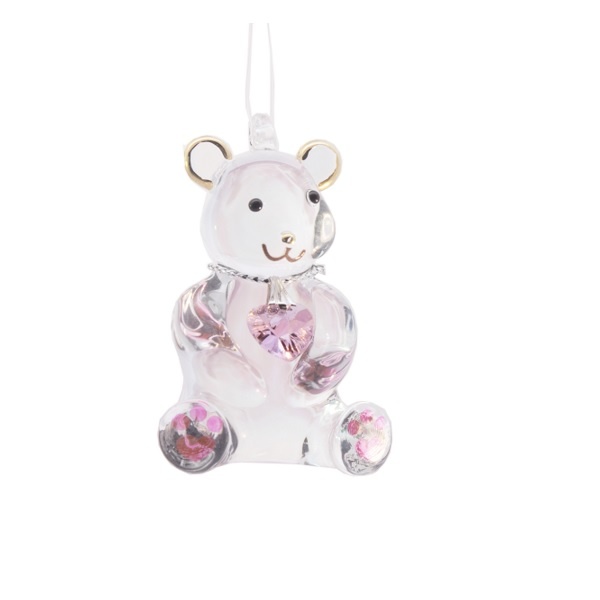 Raamhanger - Happy little bear (roze)