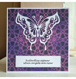 Wenskaart - Butterflies appear when angels are near (grote vlinder)
