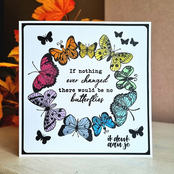Wenskaart - butterflies (ik denk aan je)