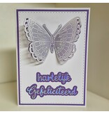 Wenskaart vlinder - gefeliciteerd