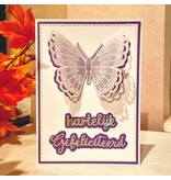 Wenskaart vlinder - gefeliciteerd