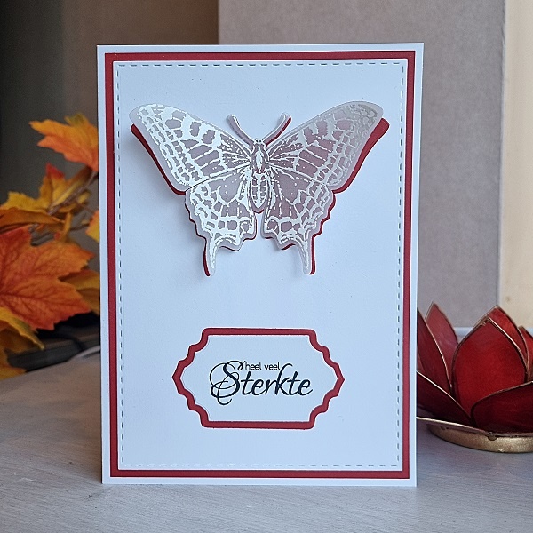 Wenskaart vlinder - heel veel sterkte