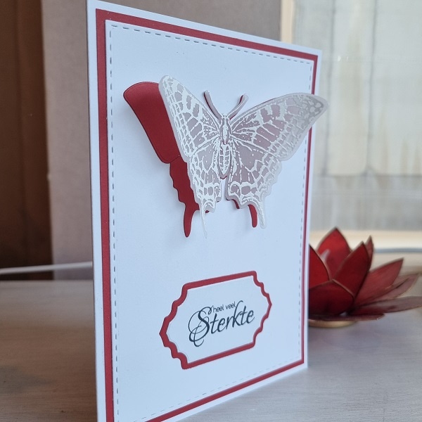 Wenskaart vlinder - heel veel sterkte