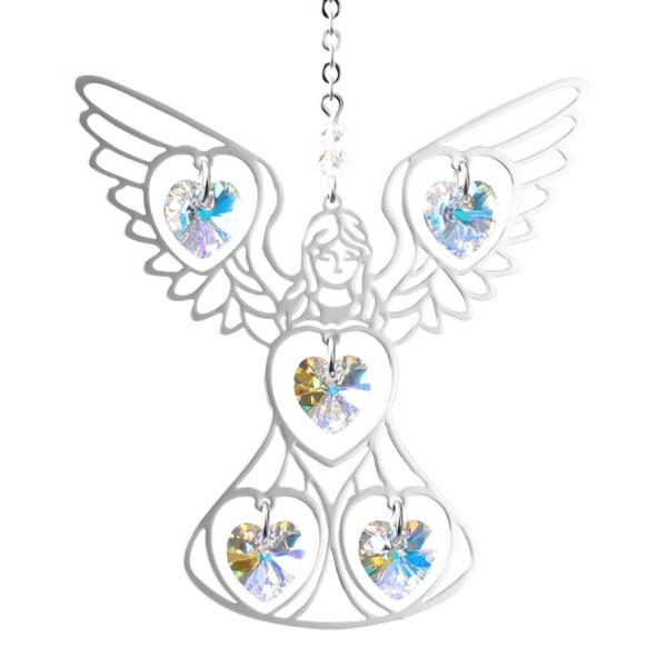 Suncatcher engel met hartjes (diverse kleuren)