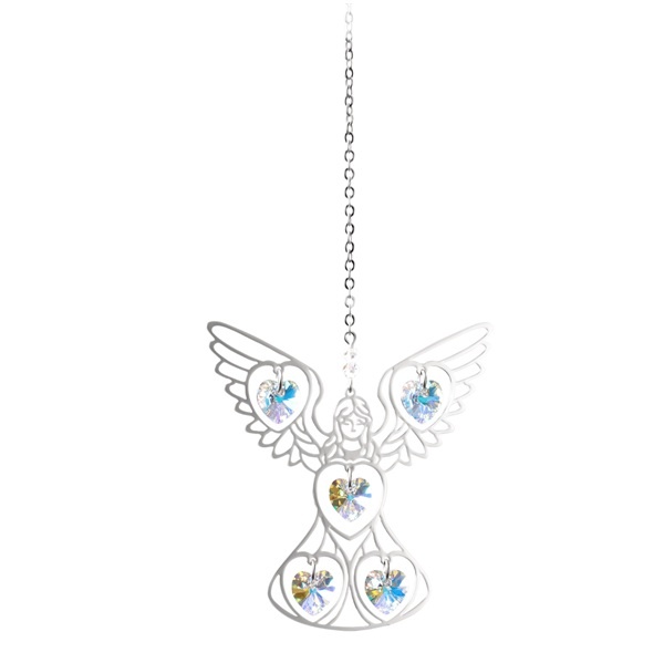 Suncatcher engel met hartjes (diverse kleuren)