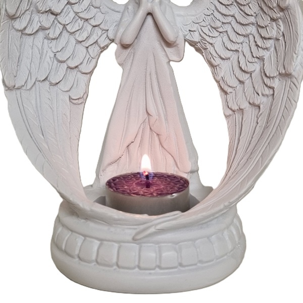 Theelichthouder staande engel