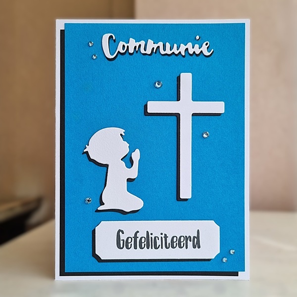 Wenskaart - Communie, gefeliciteerd (jongen)