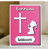 Wenskaart - Communie, gefeliciteerd (meisje)