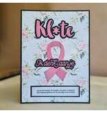 Wenskaart - Klote, ik denk aan je (pink ribbon)