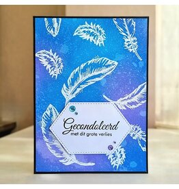 Kaart - witte veertjes (gecondoleerd)