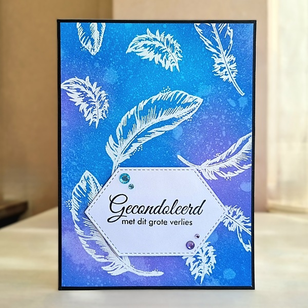 Wenskaart - witte veertjes (gecondoleerd met dit grote verlies))